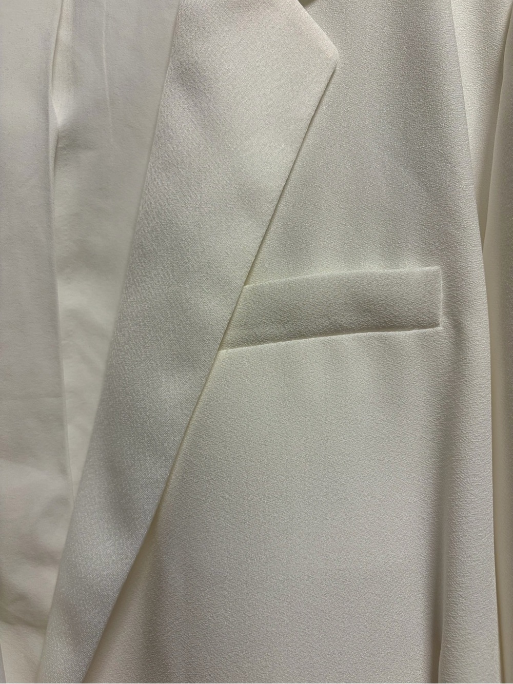 Diane Von Furstenberg White Crepe Button Blazer Women’s Size 16 Pockets - Picture 7 of 13